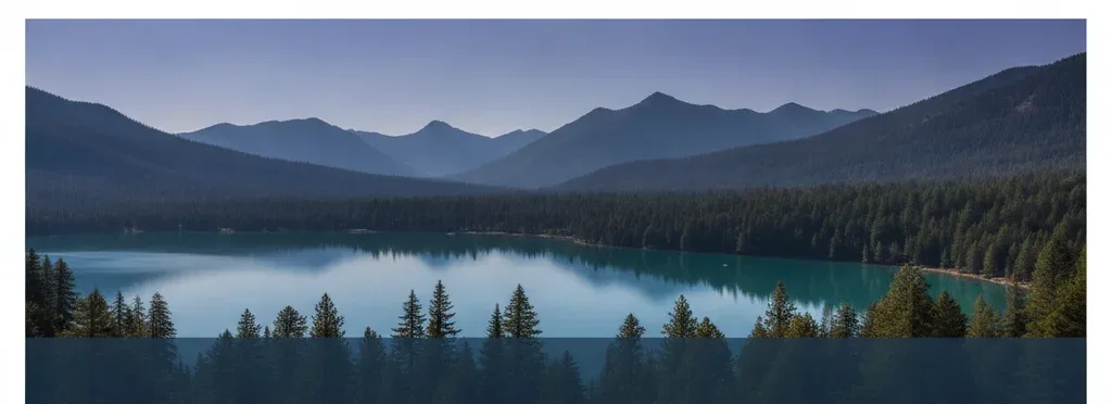 A Pacific Northwest lake ringed by evergreens